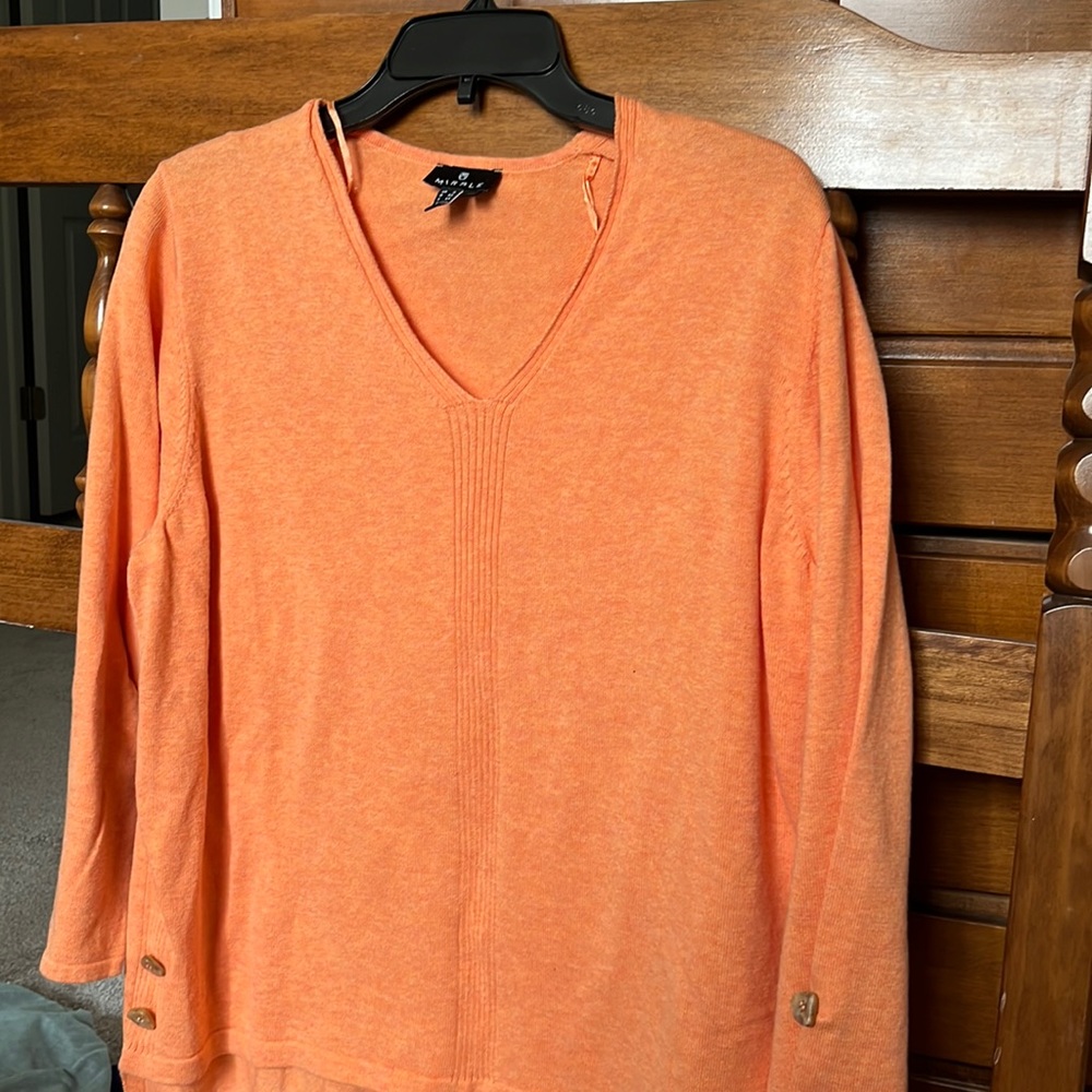 Marble 3/4 Length Pullover Sweater